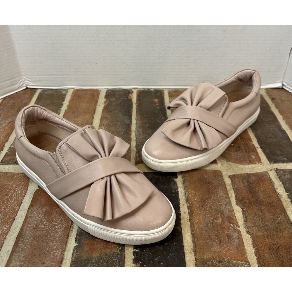 Halogen‎ Mika Slip-On Sneaker Blush Pink Leather With Bow Women's 10 Shoes